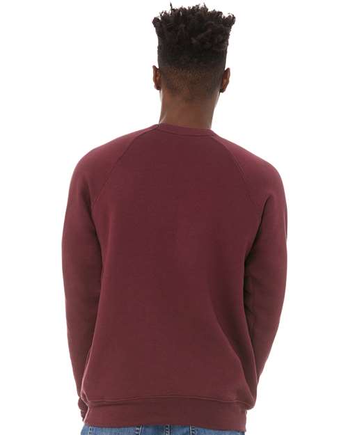 BELLA + CANVAS Sponge Fleece Raglan Crewneck Sweatshirt 3901 Custom Embroidered Business Logo