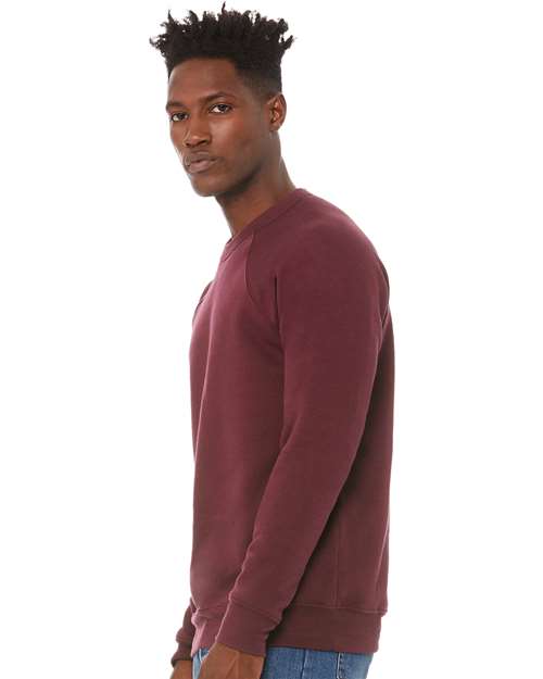 BELLA + CANVAS Sponge Fleece Raglan Crewneck Sweatshirt 3901 Custom Embroidered Business Logo