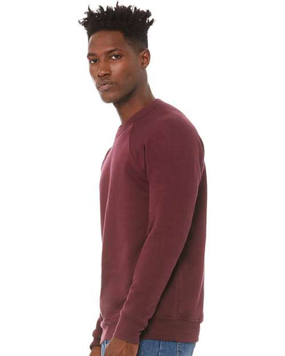BELLA + CANVAS Sponge Fleece Raglan Crewneck Sweatshirt 3901 Custom Embroidered Business Logo