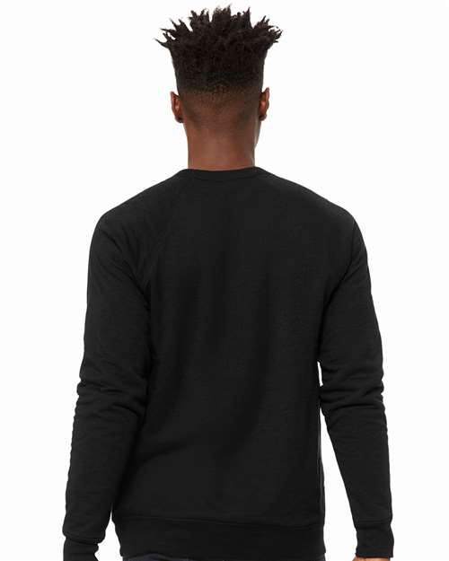 BELLA + CANVAS Sponge Fleece Raglan Crewneck Sweatshirt 3901 Custom Embroidered Business Logo