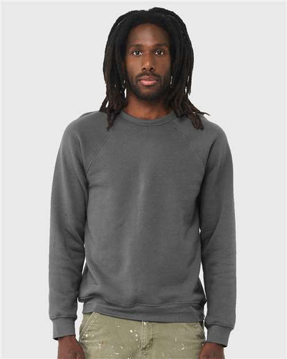 BELLA + CANVAS Sponge Fleece Raglan Crewneck Sweatshirt 3901 Custom Embroidered Business Logo