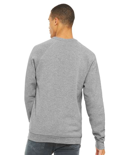 BELLA + CANVAS Sponge Fleece Raglan Crewneck Sweatshirt 3901 Custom Embroidered Business Logo