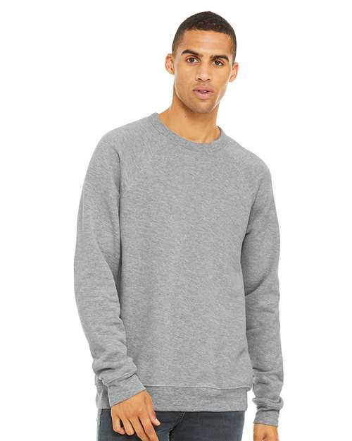Custom Embroidered  BELLA + CANVAS Sponge Fleece Raglan Crewneck Sweatshirt 3901 Athletic Heather