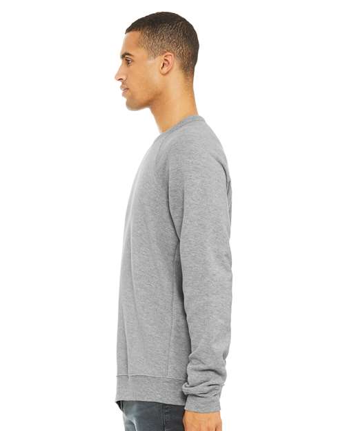 BELLA + CANVAS Sponge Fleece Raglan Crewneck Sweatshirt 3901 Custom Embroidered Business Logo