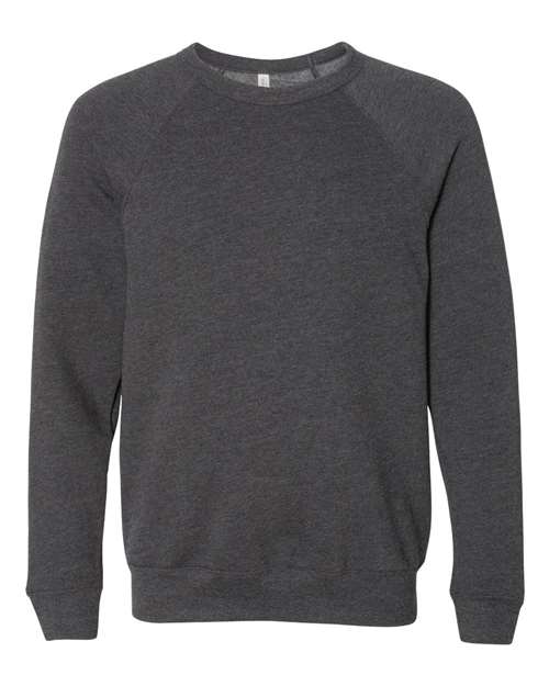BELLA + CANVAS Sponge Fleece Raglan Crewneck Sweatshirt 3901 Custom Embroidered Business Logo