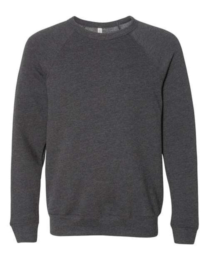 BELLA + CANVAS Sponge Fleece Raglan Crewneck Sweatshirt 3901 Custom Embroidered Business Logo