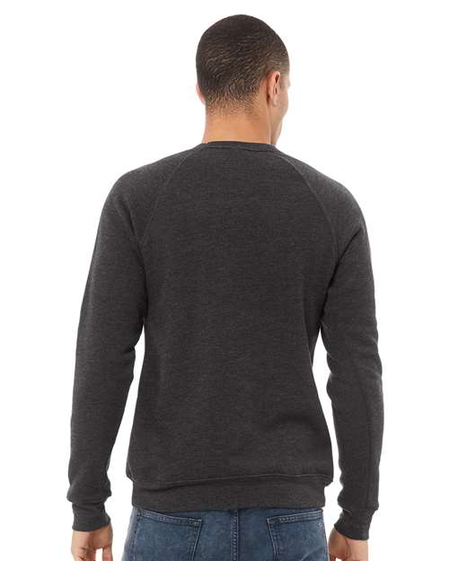 BELLA + CANVAS Sponge Fleece Raglan Crewneck Sweatshirt 3901 Custom Embroidered Business Logo