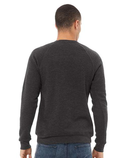 BELLA + CANVAS Sponge Fleece Raglan Crewneck Sweatshirt 3901 Custom Embroidered Business Logo