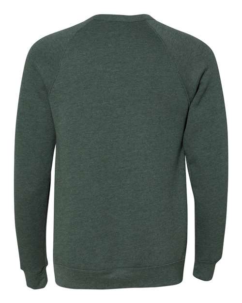 BELLA + CANVAS Sponge Fleece Raglan Crewneck Sweatshirt 3901 Custom Embroidered Business Logo