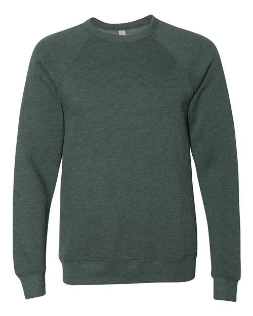 BELLA + CANVAS Sponge Fleece Raglan Crewneck Sweatshirt 3901 Custom Embroidered Business Logo