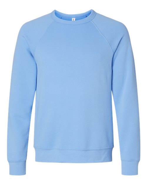 BELLA + CANVAS Sponge Fleece Raglan Crewneck Sweatshirt 3901 Custom Embroidered Business Logo