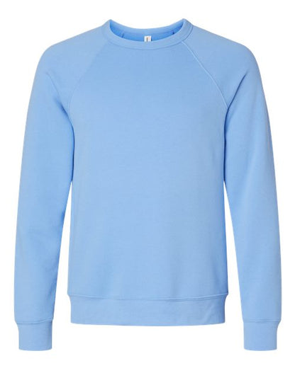 BELLA + CANVAS Sponge Fleece Raglan Crewneck Sweatshirt 3901 Custom Embroidered Business Logo
