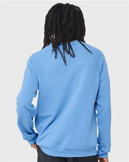 BELLA + CANVAS Sponge Fleece Raglan Crewneck Sweatshirt 3901 Custom Embroidered Business Logo