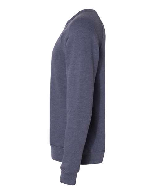 BELLA + CANVAS Sponge Fleece Raglan Crewneck Sweatshirt 3901 Heather Navy