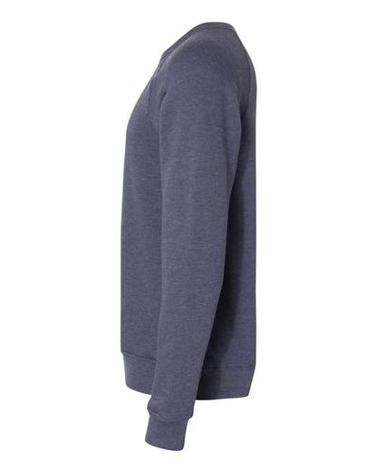 BELLA + CANVAS Sponge Fleece Raglan Crewneck Sweatshirt 3901 Heather Navy