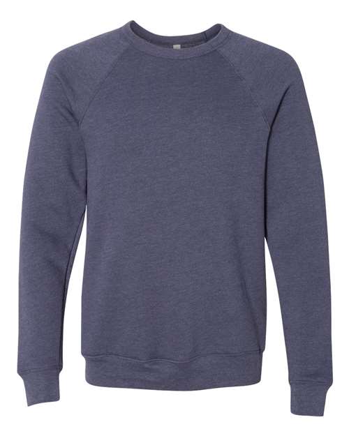 BELLA + CANVAS Sponge Fleece Raglan Crewneck Sweatshirt 3901 Custom Embroidered Business Logo
