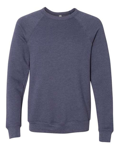 BELLA + CANVAS Sponge Fleece Raglan Crewneck Sweatshirt 3901 Custom Embroidered Business Logo