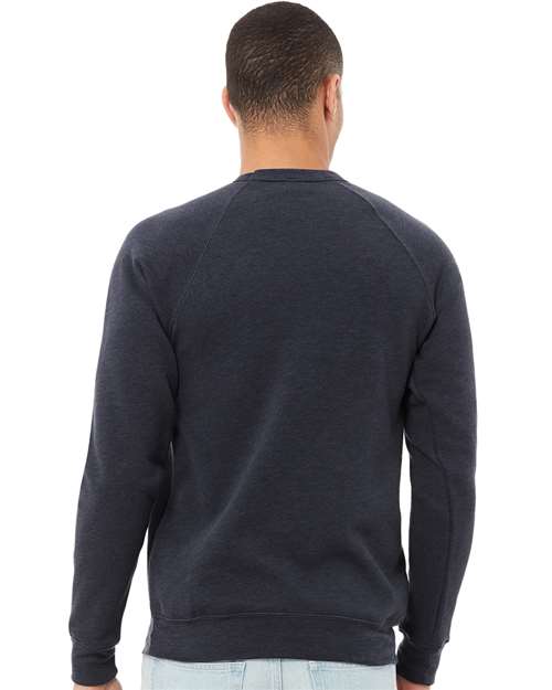 BELLA + CANVAS Sponge Fleece Raglan Crewneck Sweatshirt 3901 Custom Embroidered Business Logo