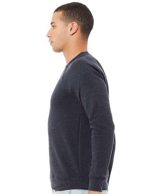 BELLA + CANVAS Sponge Fleece Raglan Crewneck Sweatshirt 3901 Custom Embroidered Business Logo