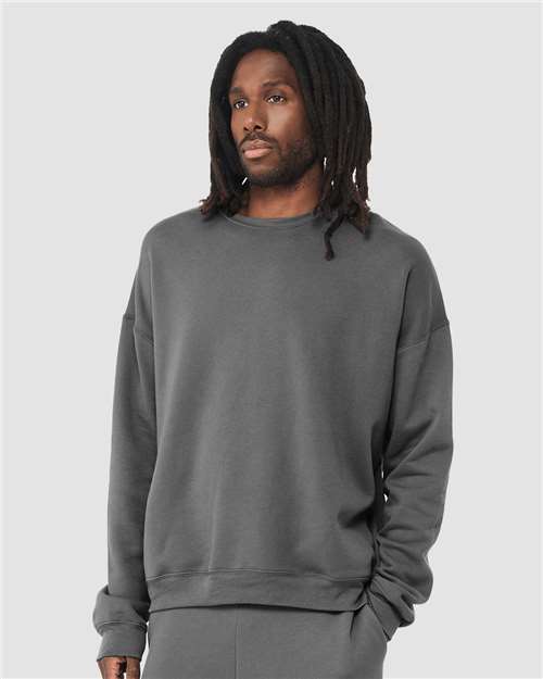 BELLA + CANVAS Sponge Fleece Drop Shoulder Crewneck Sweatshirt 3945 Custom Embroidered Business Logo