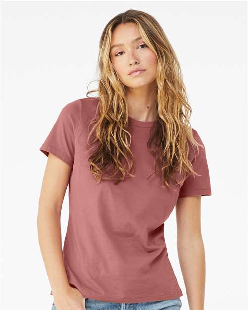 Custom Embroidered  BELLA + CANVAS Women’s Relaxed Jersey Tee 6400 Mauve