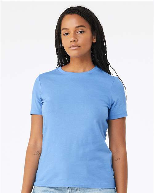 Custom Embroidered  BELLA + CANVAS Women’s Relaxed Jersey Tee 6400 Carolina Blue