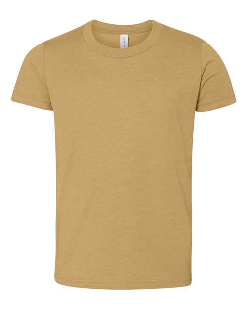 BELLA + CANVAS Youth Jersey Tee 3001Y Mustard Custom Embroidered Business Logo
