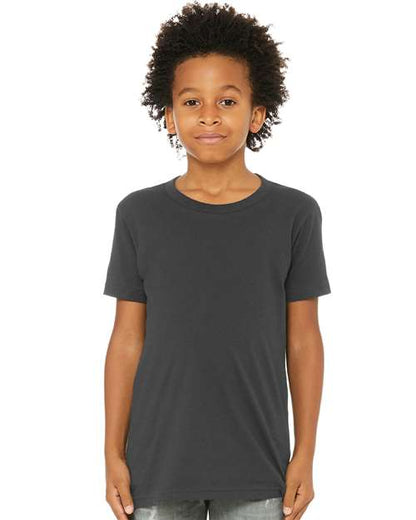 BELLA + CANVAS Youth Jersey Tee 3001Y Columbia Blue Custom Embroidered Business Logo