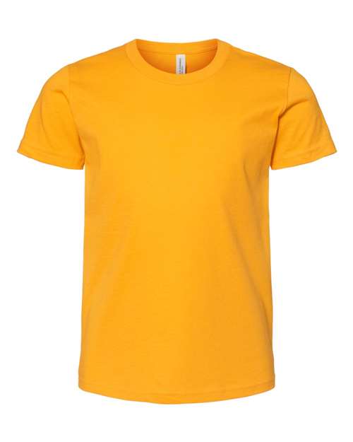 BELLA + CANVAS Youth Jersey Tee 3001Y Gold Custom Embroidered Business Logo