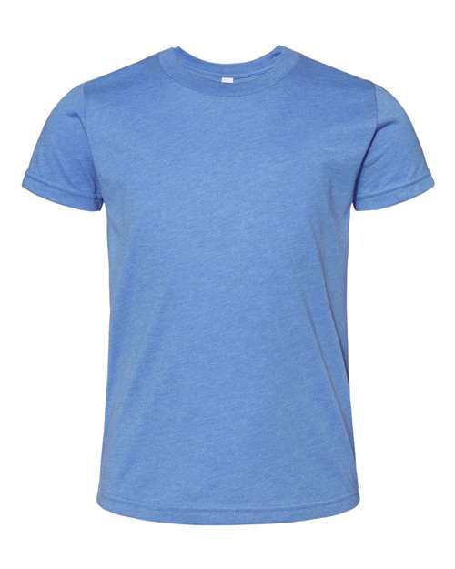 BELLA + CANVAS Youth Jersey Tee 3001Y Columbia Blue Custom Embroidered Business Logo