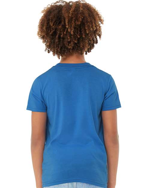 BELLA + CANVAS Youth Jersey Tee 3001Y Columbia Blue Custom Embroidered Business Logo