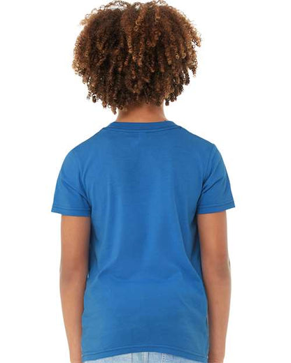 BELLA + CANVAS Youth Jersey Tee 3001Y Columbia Blue Custom Embroidered Business Logo