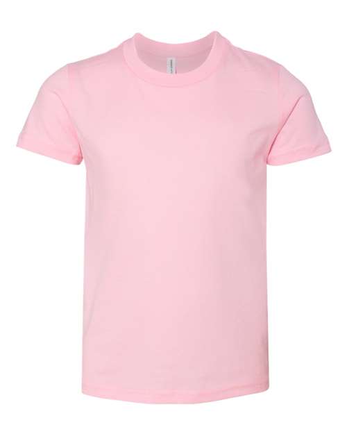 BELLA + CANVAS Youth Jersey Tee 3001Y Pink Custom Embroidered Business Logo