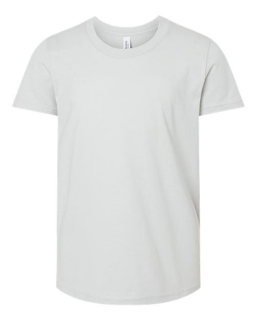 BELLA + CANVAS Youth Jersey Tee 3001Y Silver Custom Embroidered Business Logo