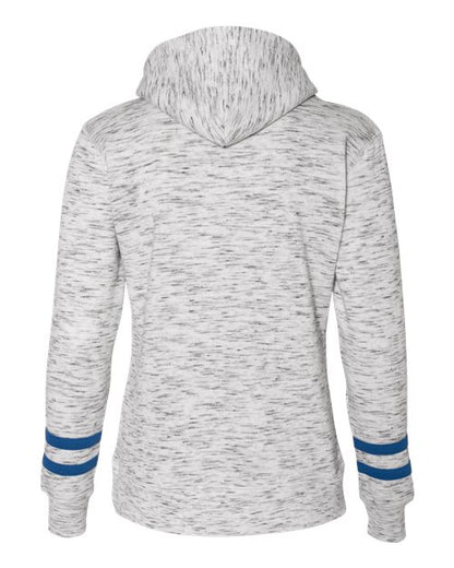 J. America Women’s Mélange Fleece Striped-Sleeve Hooded Sweatshirt 8674
