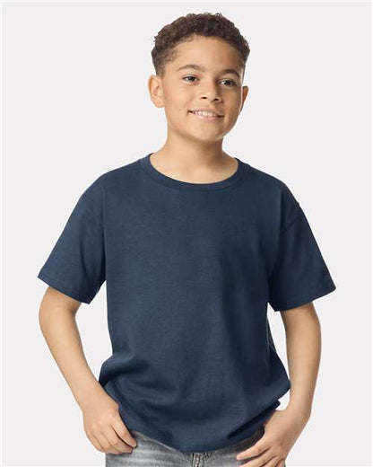 Custom Embroidered  Gildan Heavy Cotton™ Youth T-Shirt 5000B Blue Dusk