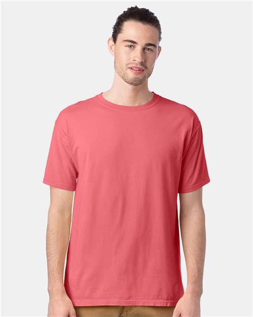 Custom Embroidered  ComfortWash by Hanes Garment-Dyed T-Shirt GDH100 Coral Craze