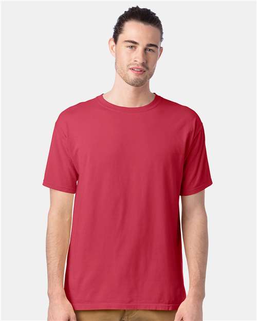Custom Embroidered  ComfortWash by Hanes Garment-Dyed T-Shirt GDH100 Crimson Fall