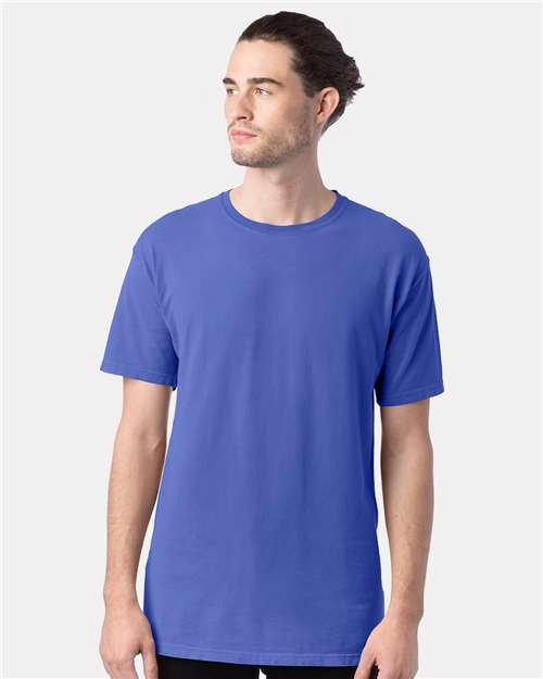 Custom Embroidered  ComfortWash by Hanes Garment-Dyed T-Shirt GDH100 Deep Forte Blue