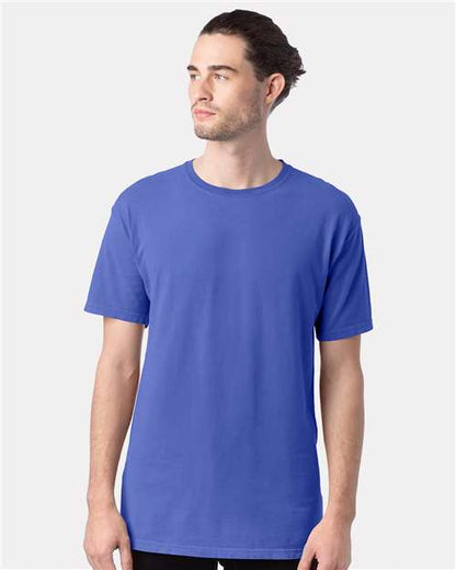 Custom Embroidered  ComfortWash by Hanes Garment-Dyed T-Shirt GDH100 Deep Forte Blue