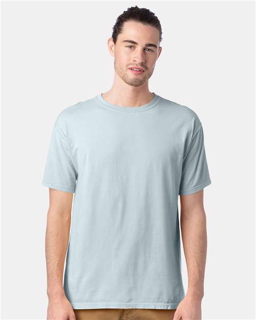 Custom Embroidered  ComfortWash by Hanes Garment-Dyed T-Shirt GDH100 Soothing Blue