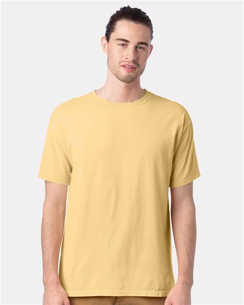 Custom Embroidered  ComfortWash by Hanes Garment-Dyed T-Shirt GDH100 Summer Squash Yellow