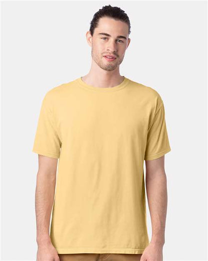 Custom Embroidered  ComfortWash by Hanes Garment-Dyed T-Shirt GDH100 Summer Squash Yellow
