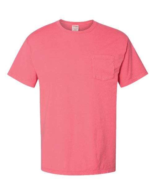 ComfortWash by Hanes Garment-Dyed Pocket T-Shirt GDH150 Coral Craze