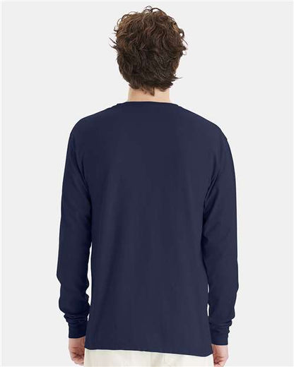 ComfortWash by Hanes Garment-Dyed Long Sleeve T-Shirt GDH200 Navy