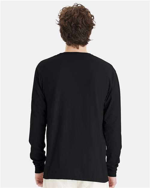 ComfortWash by Hanes Garment-Dyed Long Sleeve T-Shirt GDH200 Black
