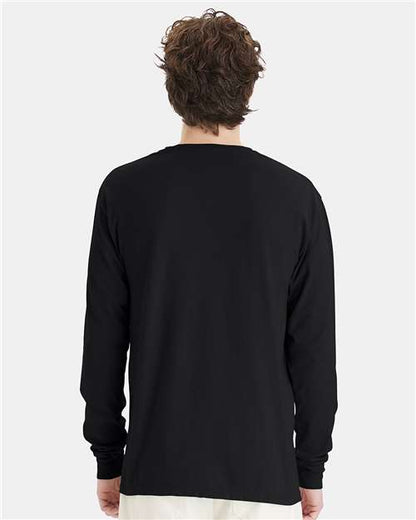 ComfortWash by Hanes Garment-Dyed Long Sleeve T-Shirt GDH200 Black