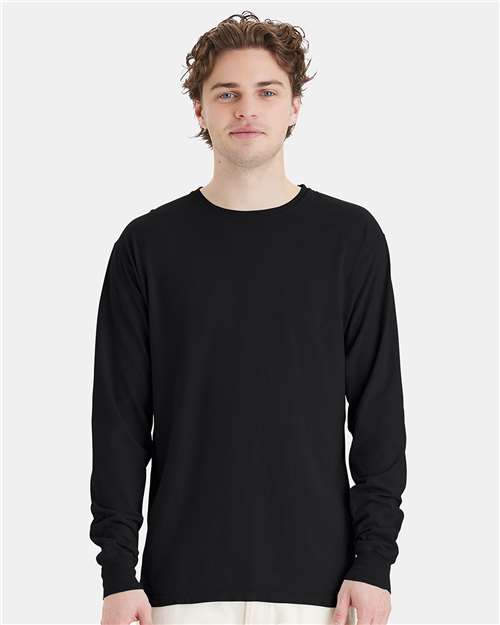 Custom Embroidered  ComfortWash by Hanes Garment-Dyed Long Sleeve T-Shirt GDH200 Black
