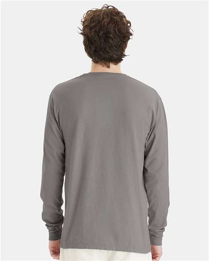 ComfortWash by Hanes Garment-Dyed Long Sleeve T-Shirt GDH200 Concrete Grey