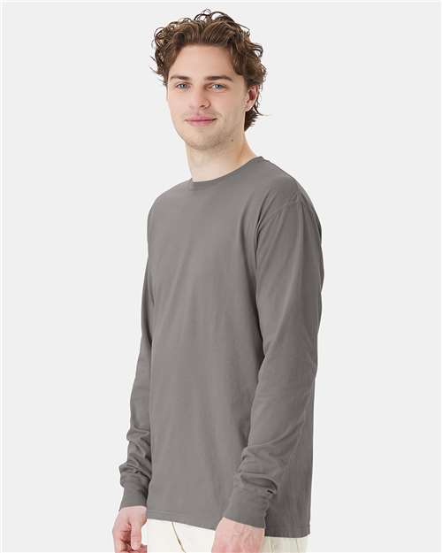 ComfortWash by Hanes Garment-Dyed Long Sleeve T-Shirt GDH200 Concrete Grey